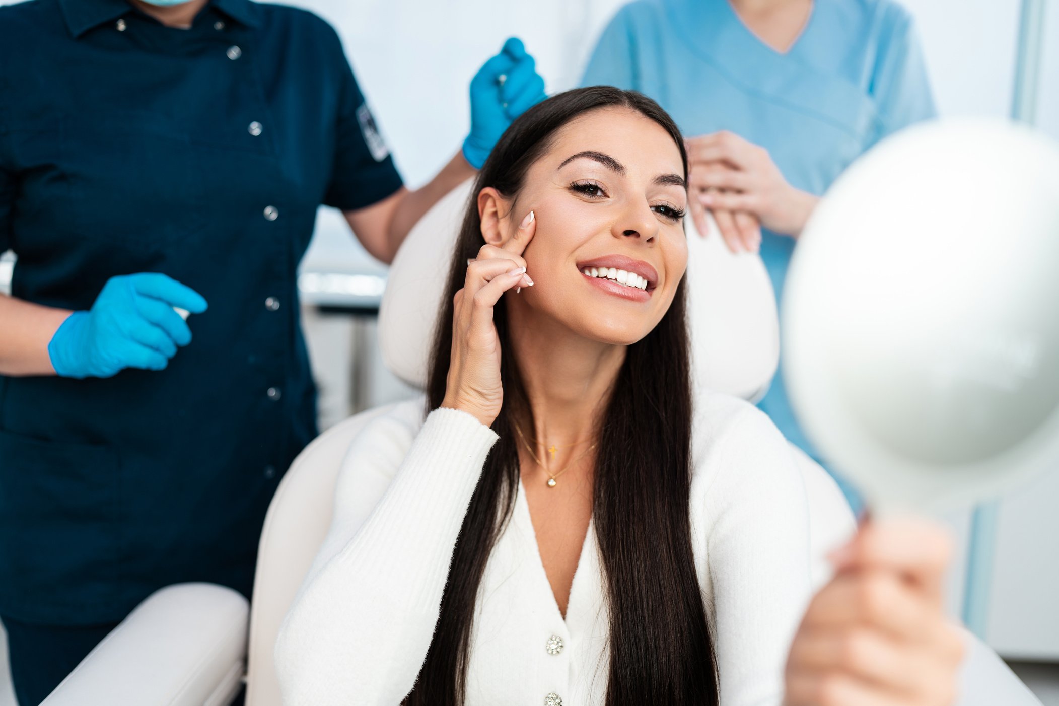 Beautiful young woman at beauty clinic